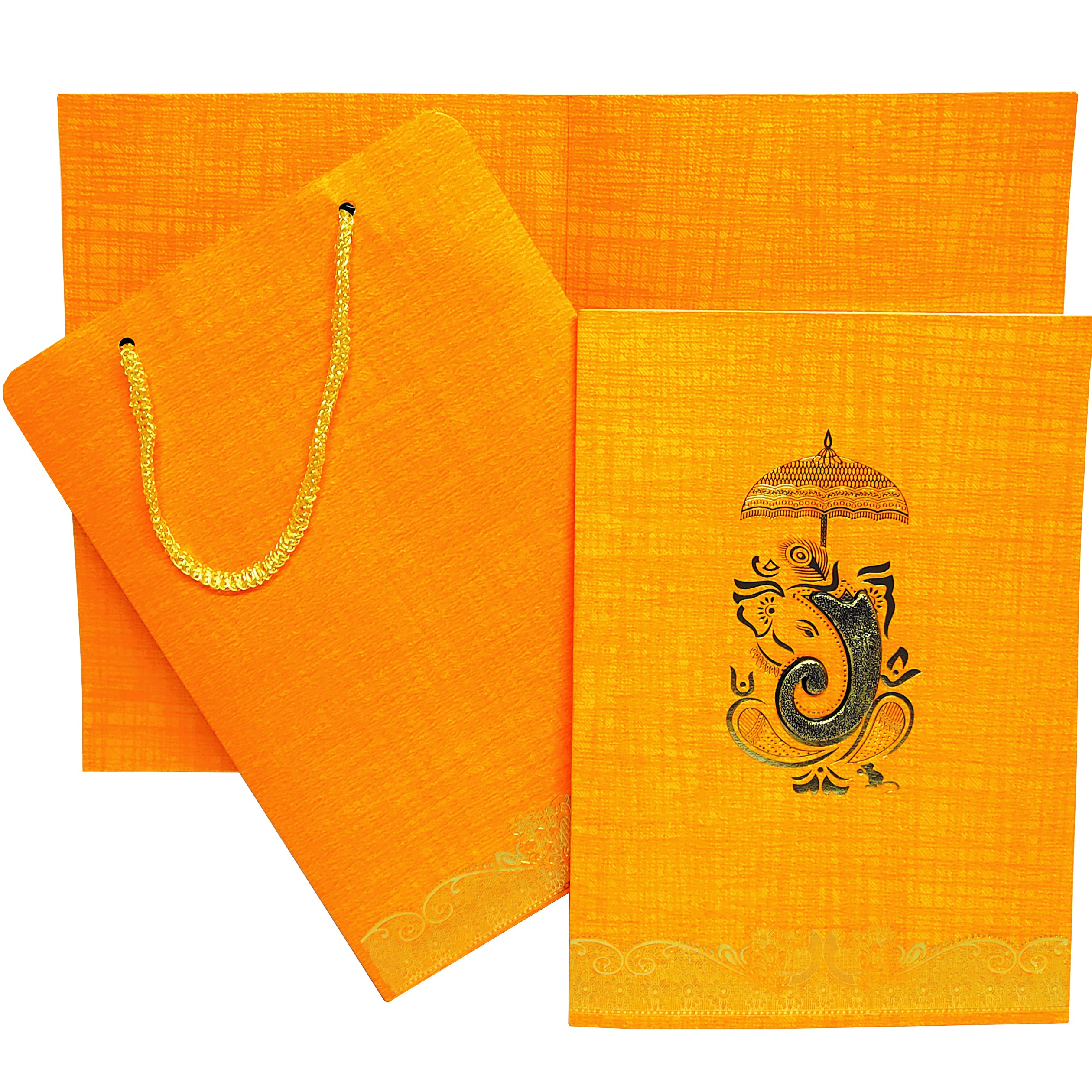 Fascinating Blue Shading With Bag Type Wedding Card-KNCA202O-3